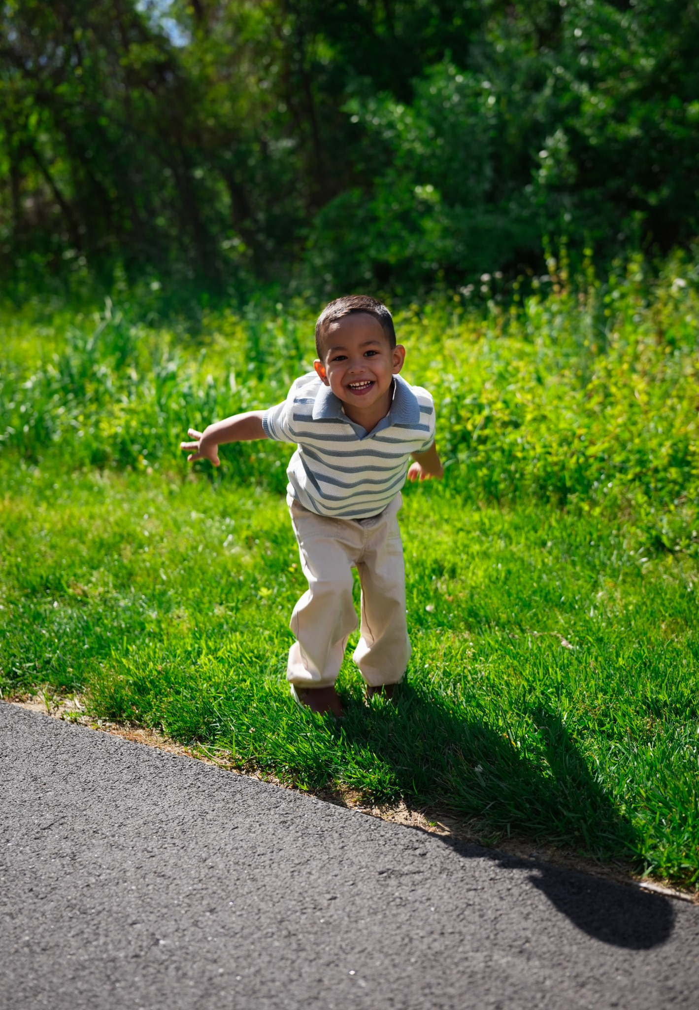 Child running outdoors